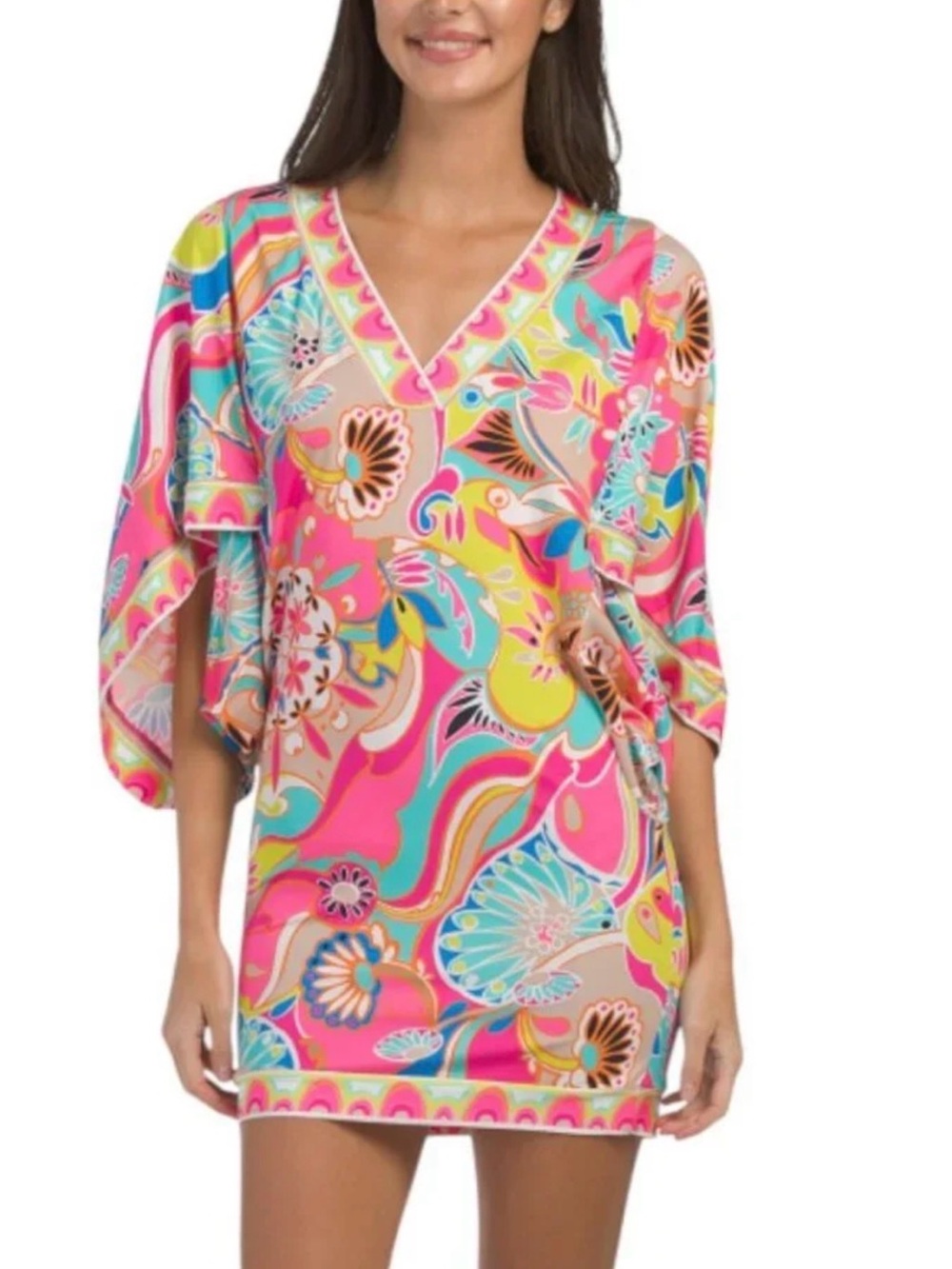 🌸🩵Trina Turk 🩵🌸 Venus V Neck Coverup🌸S-M-L Best Seller 💙